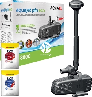 AQUAEL Aquajet Pfn Eco 8000 (115026) - Energooszczędna pompa obiegowa do oczka wodnego z zestawem fontannowym.