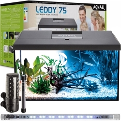 AQUAEL Leddy Day & Night 75 Black (124285) - Kompletny zestaw akwariowy z oświetleniem LED Day & Night, filtrem i grzałką.