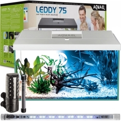 AQUAEL Leddy Day & Night 75 White (124288) - Kompletny zestaw akwariowy z oświetleniem LED Day & Night, filtrem i grzałką.