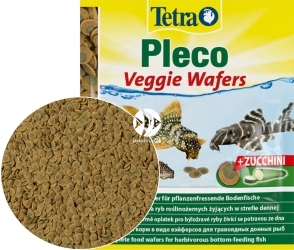 TETRA Pleco Veggie Wafers (T257313) - Pokarm w krążkach przeznaczony dla roślinożernych ryb dennych.