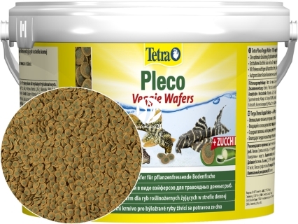 TETRA Pleco Veggie Wafers (T257313) - Pokarm w krążkach przeznaczony dla roślinożernych ryb dennych.