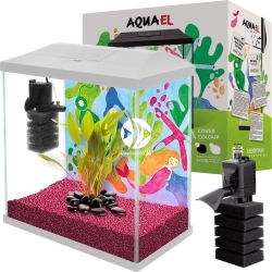 AQUAEL Leddy Mini Creative Set 30 White (122983) - Zestaw, akwarium z wyposażeniem