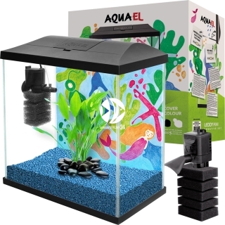 AQUAEL Leddy Mini Creative Set 35 Black (122984) - Zestaw, akwarium z wyposażeniem