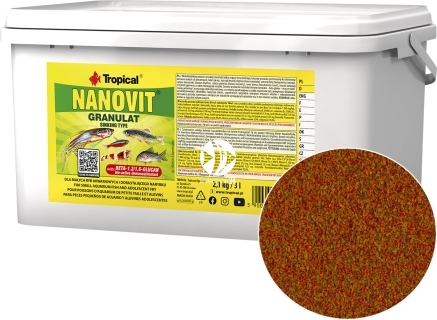 TROPICAL Nanovit Granulat (67107) - Pokarm dla małych ryb, bystrzyk, neonek, kirysek