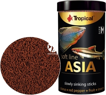 TROPICAL Soft Line Asia M 250ml/100g (67724) - Pokarm dla wszystkożernych i mięsożernych ryb z Azji