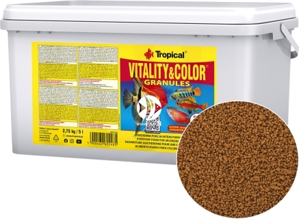 TROPICAL Vitality & Color Granules 5L/2,75kg (60248) - Wysokobiałkowy pokarm o działaniu wybarwiającym i witalizującym