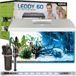 AQUAEL Leddy Plus 60 Day&Night White 2.0 (124533) - Zestaw akwariowy: oświetlenie LED, filtr, grzałka