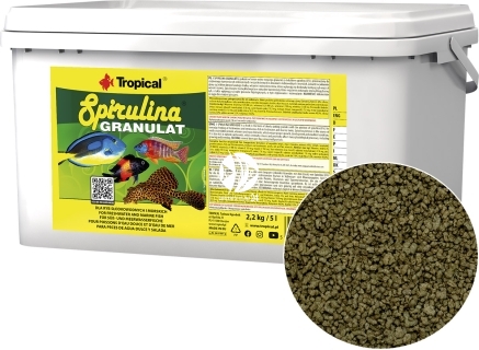 TROPICAL Spirulina Granulat - Tonący granulat, pokarm roślinny z dodatkiem glonów Spirulina platensis