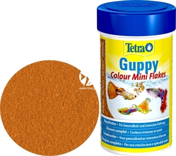 TETRA Guppy Colour Mini Flakes 250ml (T197190) - Płatkowany pokarm wybarwiający dla gupików.